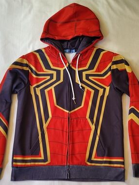 DYKHMILY Red & Dark Navy Spiderman Lined Hoodie EUC Small EUC